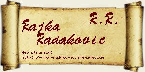 Rajka Radaković vizit kartica